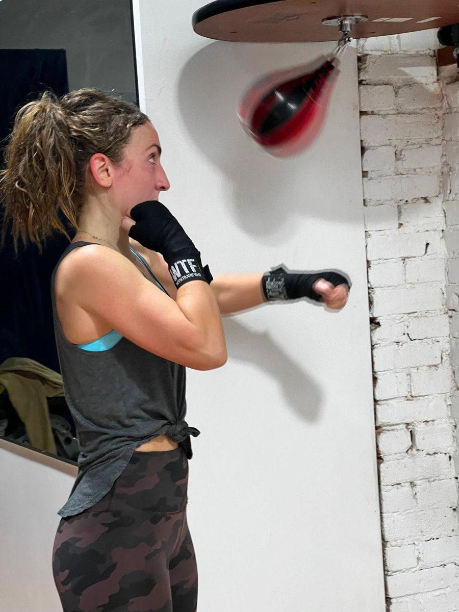 Woman boxing training on the Upper West Side